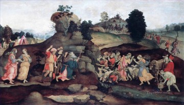  christ - Moses brings forth Water out of the Rock Christian Filippino Lippi